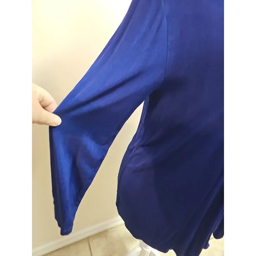 Chico’s Royal Blue Open Front Cardigan Sweater Size 2 (Large) Acetate Blend - Picture 5 of 5